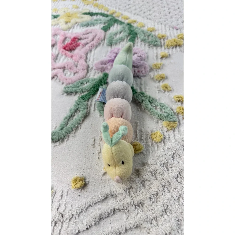 Baby Gund Mini Tinkle Crinkle Caterpillar Plush Rattle Pastel Multi Color 5710